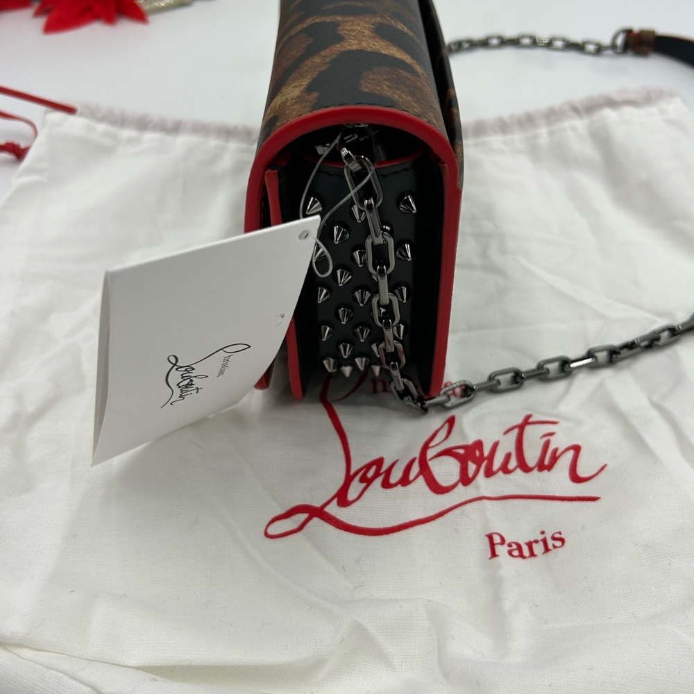 Women's Christian Louboutin, Paloma Bengali, leather clutch/shoulder bag - Picture 4 of 14